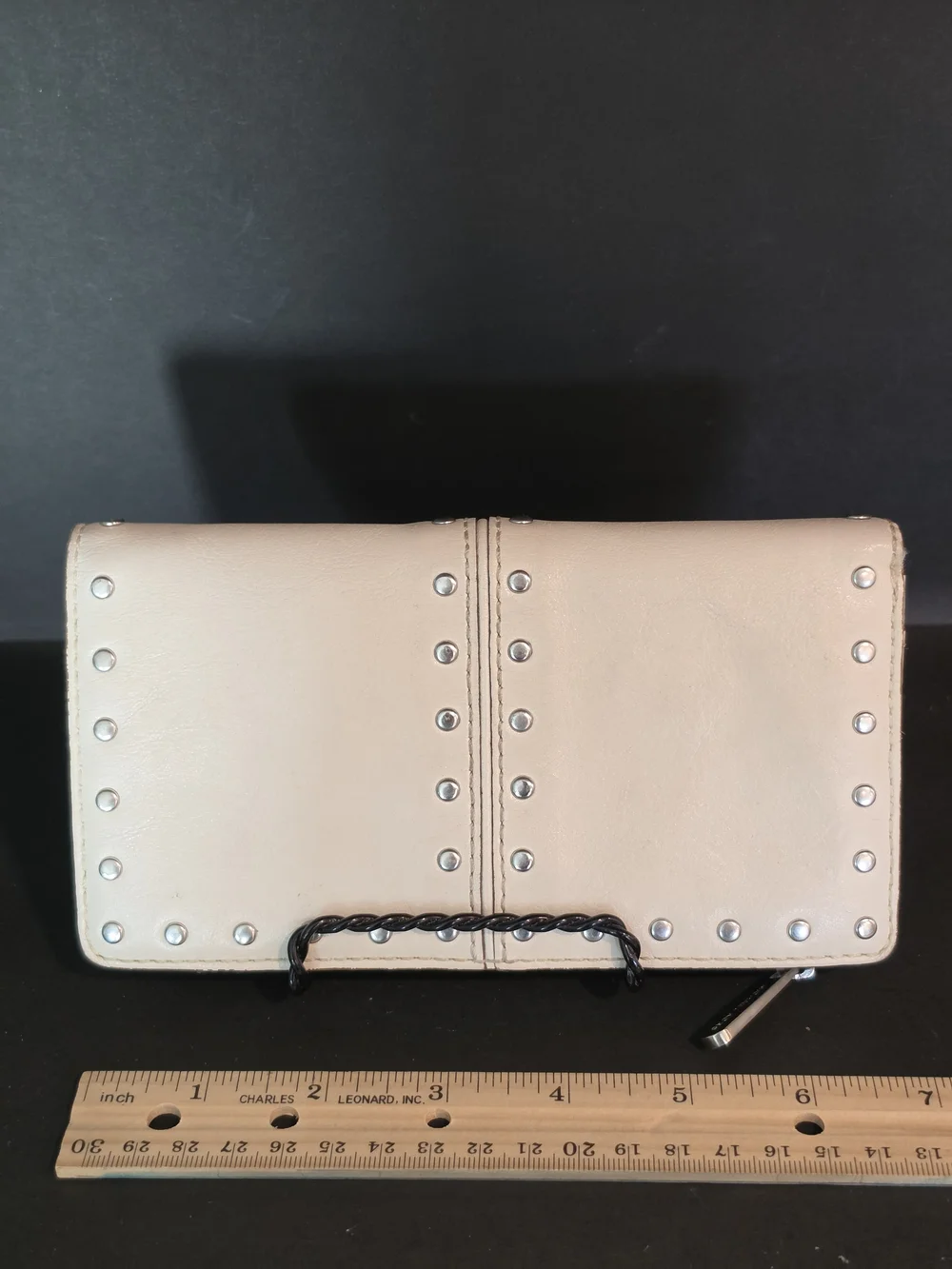 Michael Kors Cream Studded Leather Wallet Clutch
